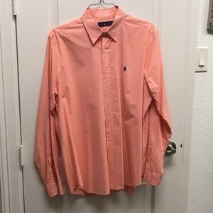 Ralph Lauren dress peach SPRING plaid shirt